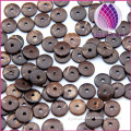 Coconut Shell Spacer Beads Flat Round brown 100PCS/Bag